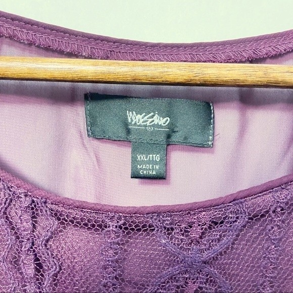 Mossimo Plum Chiffon Lace Sheer Blouse Tank - Picture 7 of 8
